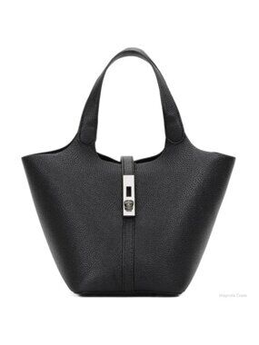 Vegan Leather Bucket Bag Top Handle Purse Mini Tote Handbag